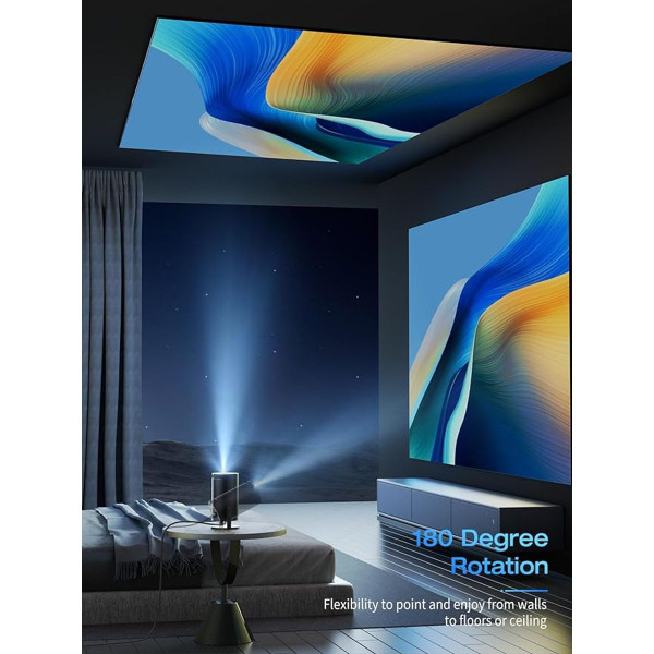 Clokowe 4K Mini Projector with WiFi Bluetooth and 180° Rotation product image