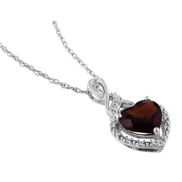 2.00 Carat (ctw) Garnet Heart Pendant Necklace product image