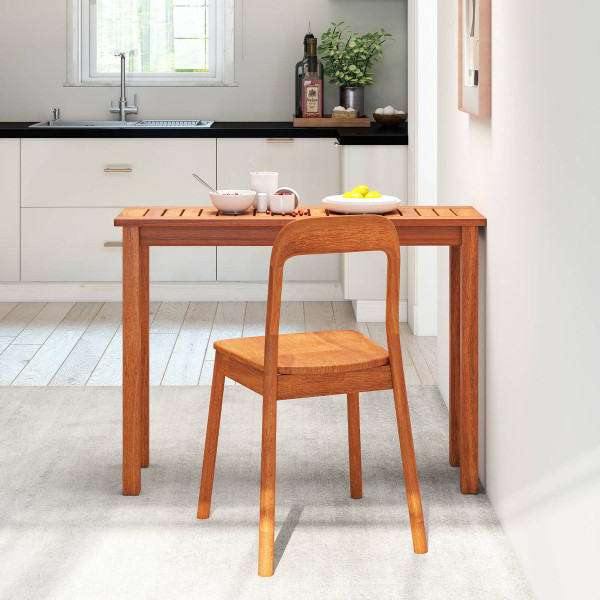 Outdoor Indoor Dining Table With Slatted Tabletop product image