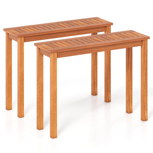 Outdoor Indoor Dining Table With Slatted Tabletop product image