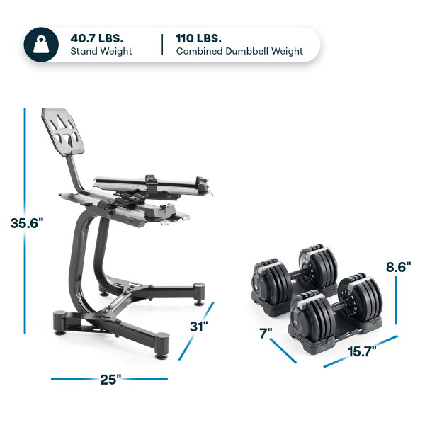 Echelon Strength Adjustable Dumbbells with Stand product image