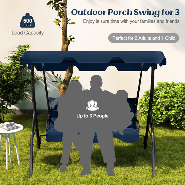 3-Seat Patio Canopy Glider Swing product image