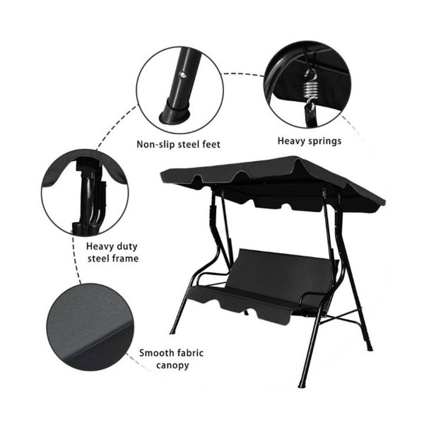 3-Seat Patio Canopy Glider Swing product image