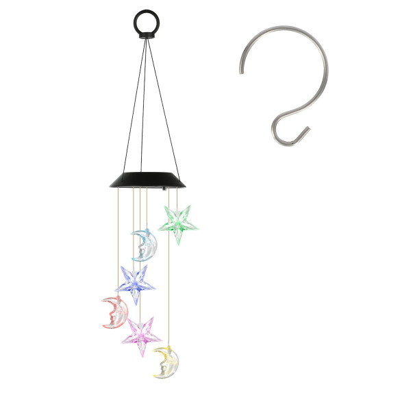 Solar Color-Changing  Moon & Star Wind Chime (1 or 2-Pack) product image