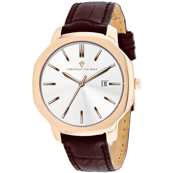 Christian Van Sant Men's Octavius Slim Silver Dial Watch product image