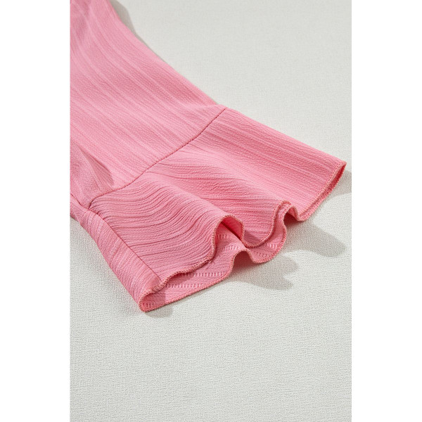 Capri Ruffled Half Sleeve V Neck Textured Top product image