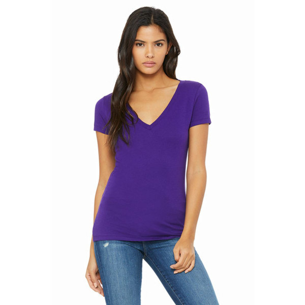 Bella Ladies' Short-Sleeve Deep V-Neck T-Shirt (Small) product image