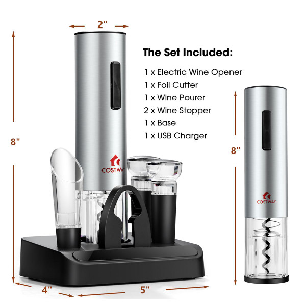 6 in 1 Electric Wine Bottle Opener Set product image