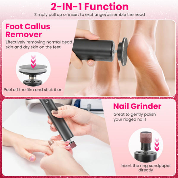 2-In-1 Electric Foot Callus Remover & Nail Grinder product image