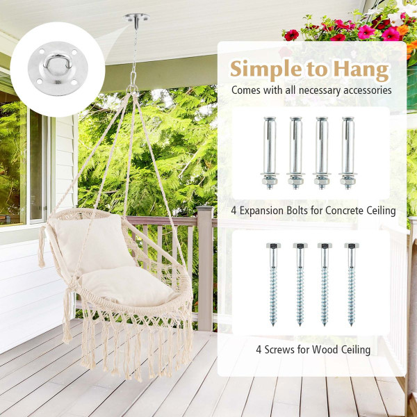Macrame Swing Chair with Soft Cushions product image