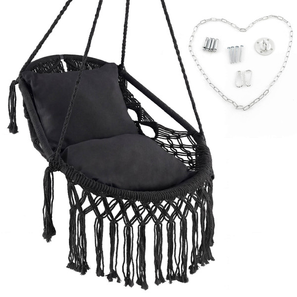 Macrame Swing Chair with Soft Cushions product image