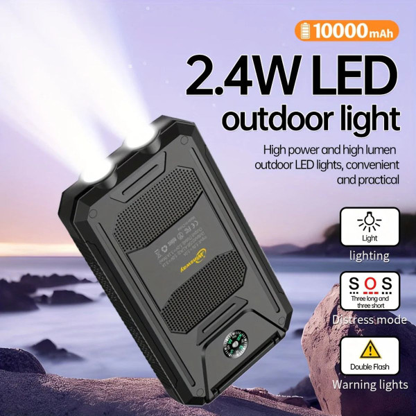 10,000mAh Solar Charger Dual USB + Type‑C/Micro USB Ports (2‑Pack ) product image