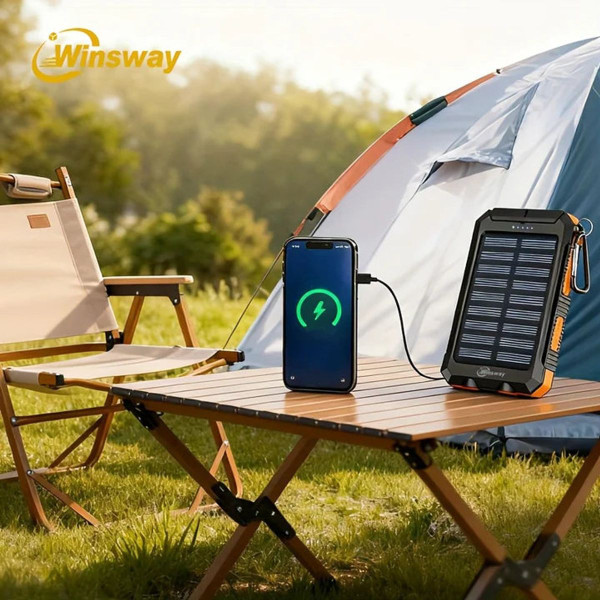 10,000mAh Solar Charger Dual USB + Type‑C/Micro USB Ports (2‑Pack ) product image