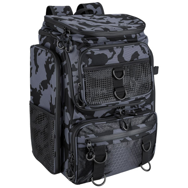 Fishing Backpack with Rod Holders and Multi‑Pocket Tackle Storage product image