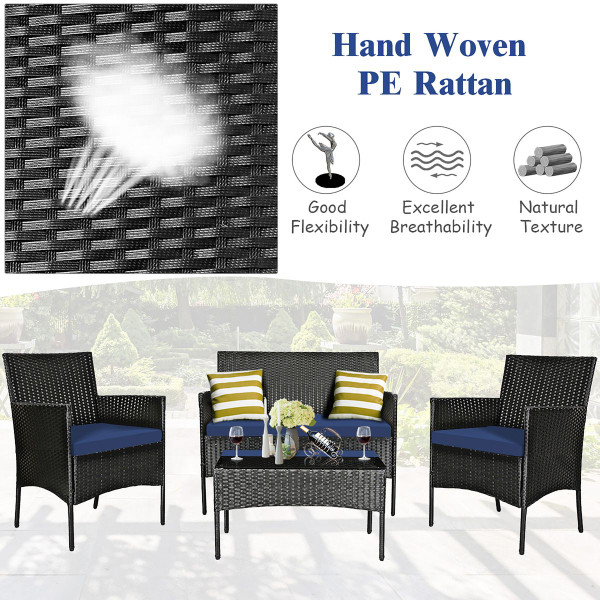 Patio Wicker Furniture Set with Coffee Table (4- or 8-Piece)  product image