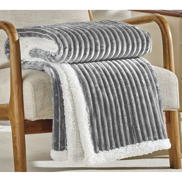 Sheradian Reversible Corduroy-Pattern Sherpa Throw Blanket product image