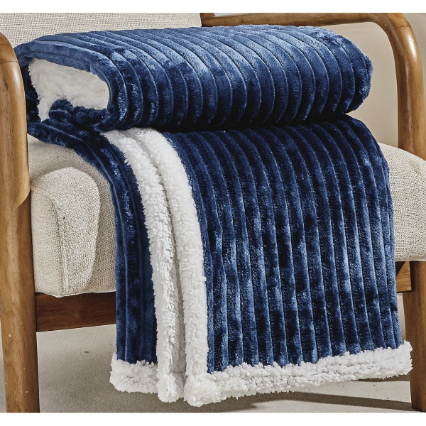 Sheradian Reversible Corduroy-Pattern Sherpa Throw Blanket product image