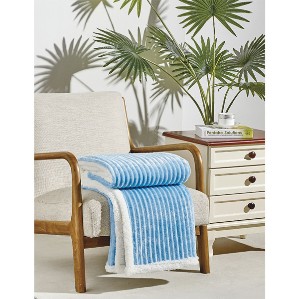 Sheradian Reversible Corduroy-Pattern Sherpa Throw Blanket product image