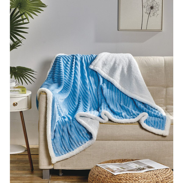 Sheradian Reversible Corduroy-Pattern Sherpa Throw Blanket product image