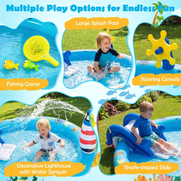 Kids' Inflatable Play Center with Animal Slide product image