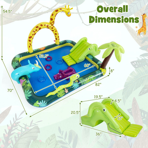 Kids' Inflatable Play Center with Animal Slide product image