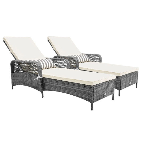 Outdoor Chaise Lounge Chair with 6-Level Backrest (1- or 2-Pack) product image