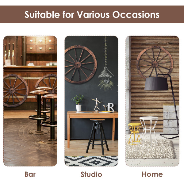 30" Decorative Vintage Wood Wagon Wheel (Set of 2) product image