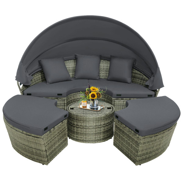 Outdoor Round Daybed with Retractable Canopy product image