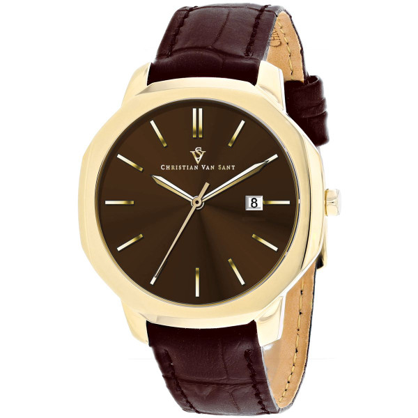 Christian Van Sant Men's Octavius Slim Brown Dial Watch product image