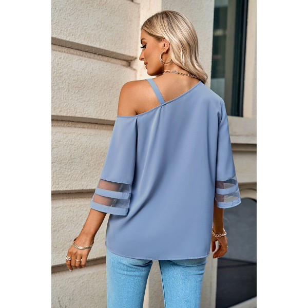 One Shoulder Buckled Strap Blouse product image