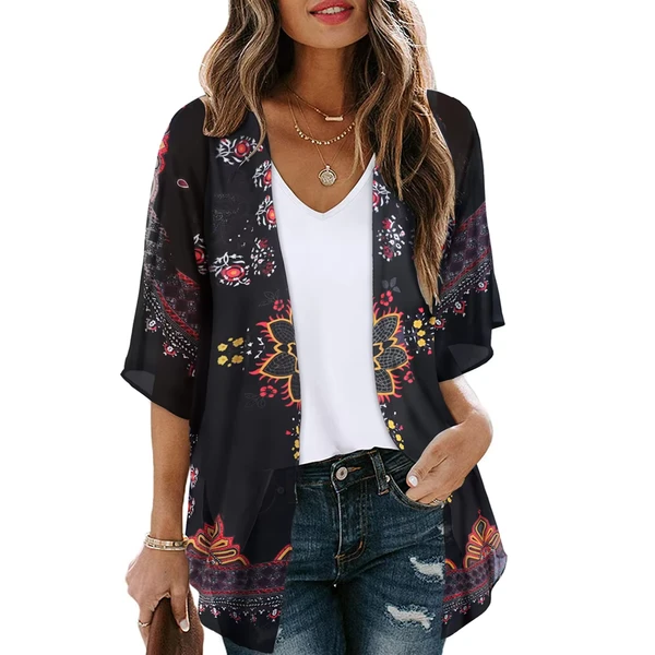 Women's Floral Print Kimono Cardigan product image