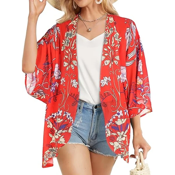 Women's Floral Print Kimono Cardigan product image