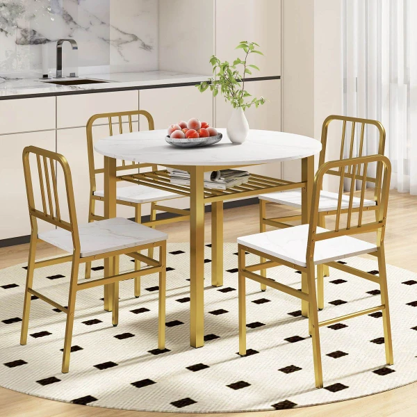 5-Piece Round Dining Table Set product image
