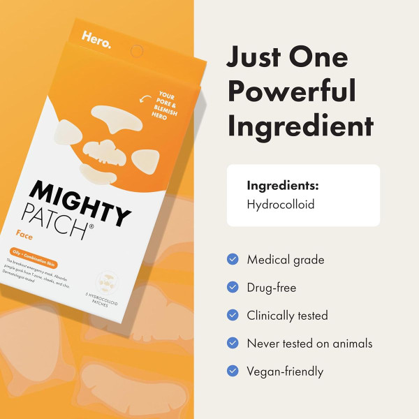 Mighty Patch Hero Cosmetics XL Hydrocolloid Face Patches for Acne product image