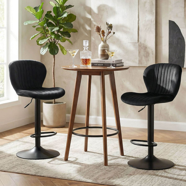 Bar Stool Set with Velvet Backrests and Padded Seats (Set of 2 or 4) product image