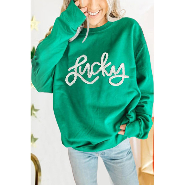 Demi Lucky Chenille Embroidered Pullover Sweatshirt product image