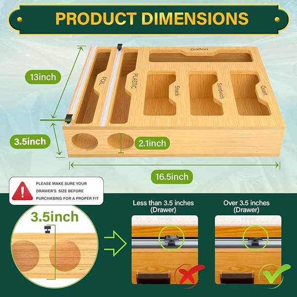 6-in-1 Bamboo Storage Organizer product image