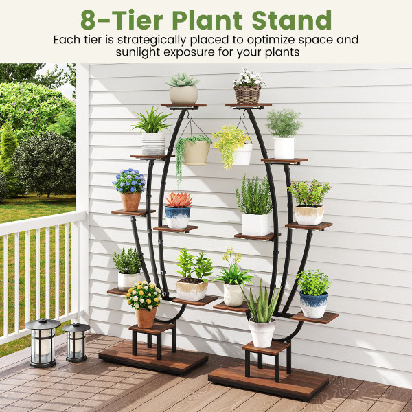 8-Tier Corner Metal Plant Shelves (1 or 2-Pack) product image