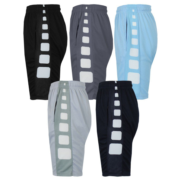 5-Pack Moisture Wicking Performance Active Mesh Shorts with Design  product image