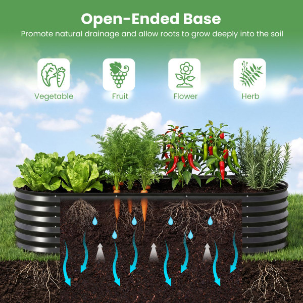 Galvanized Steel Raised Garden Bed with Greenhouse Cover product image