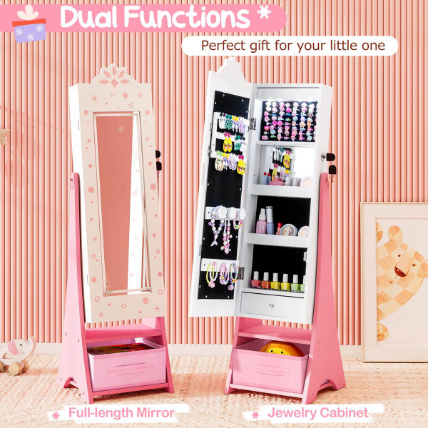 Kids' Jewelry Armoire with Lighted Full Length Mirror product image
