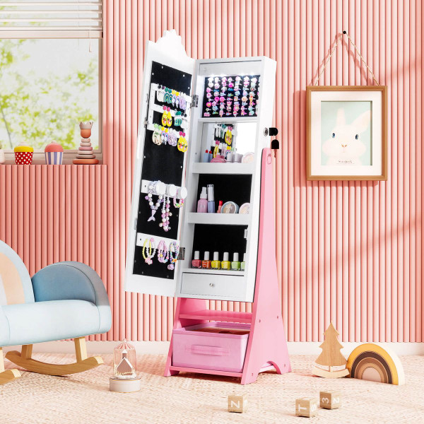 Kids' Jewelry Armoire with Lighted Full Length Mirror product image