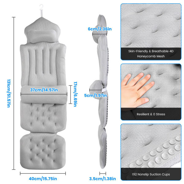 Full Body Bathtub Pillow with Headrest & Lumbar Support product image