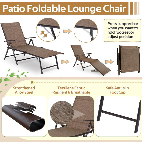 Outdoor Adjustable Chaise Lounge Chair product image