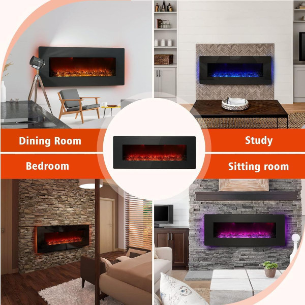 50" Wall-Mounted Electric Fireplace with Remote Control product image