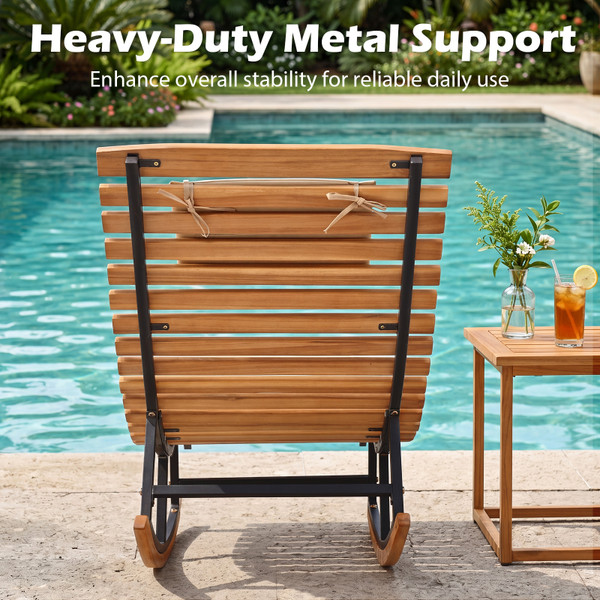 Patio Acacia Wood Rocking Chaise (1- or 2-Pack) product image