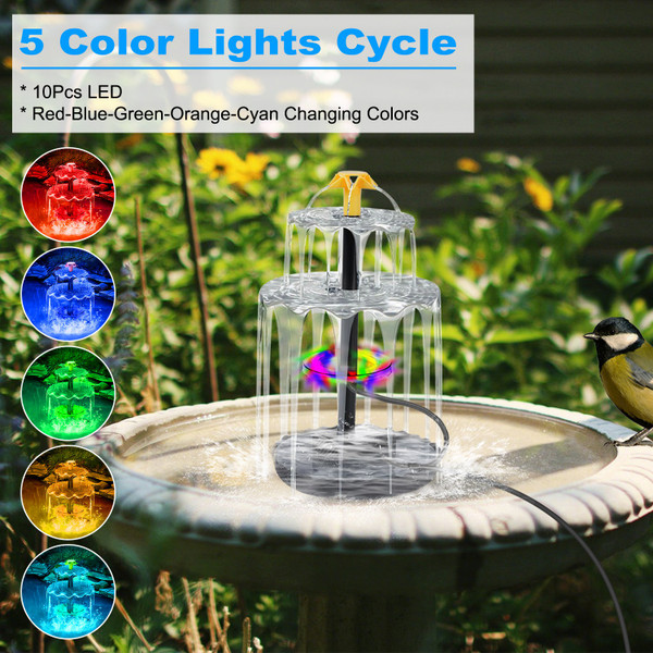 3‑Tier Solar Bird Bath Fountain  product image