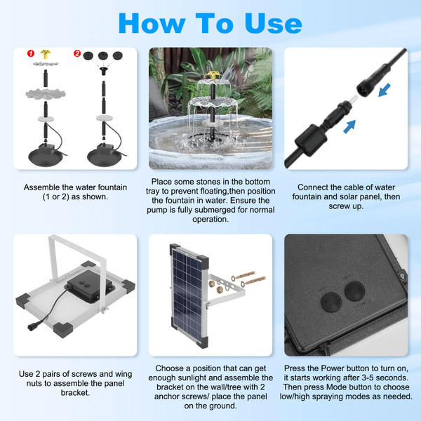 3‑Tier Solar Bird Bath Fountain  product image