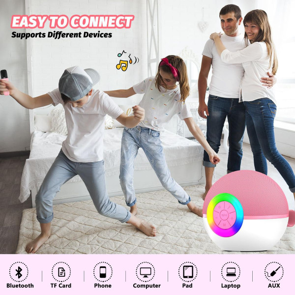 Portable Mini Karaoke Machine for Kids, Bluetooth Speaker with Wireless Microphone,MP3 Player,Perfect for Birthday and Family Parties(2 Mic) product image