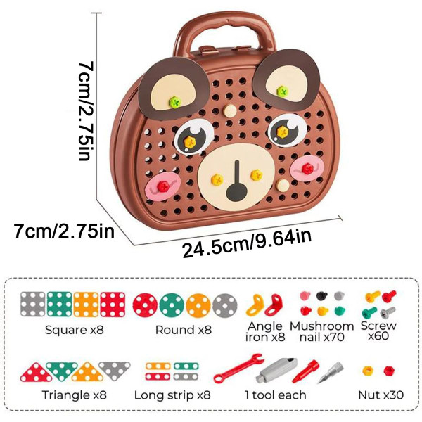 Children Electric Drill Toolbox Driller Games Tool Toy for Boys Girls Montessori Screw Puzzle Kid Pretend Play Toys Gift product image